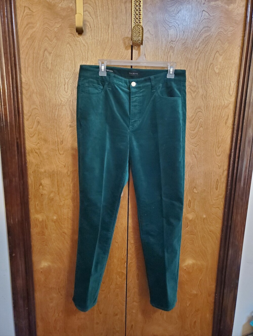 Talbots Emerald Green Straight Leg Velveteen Size 10P.